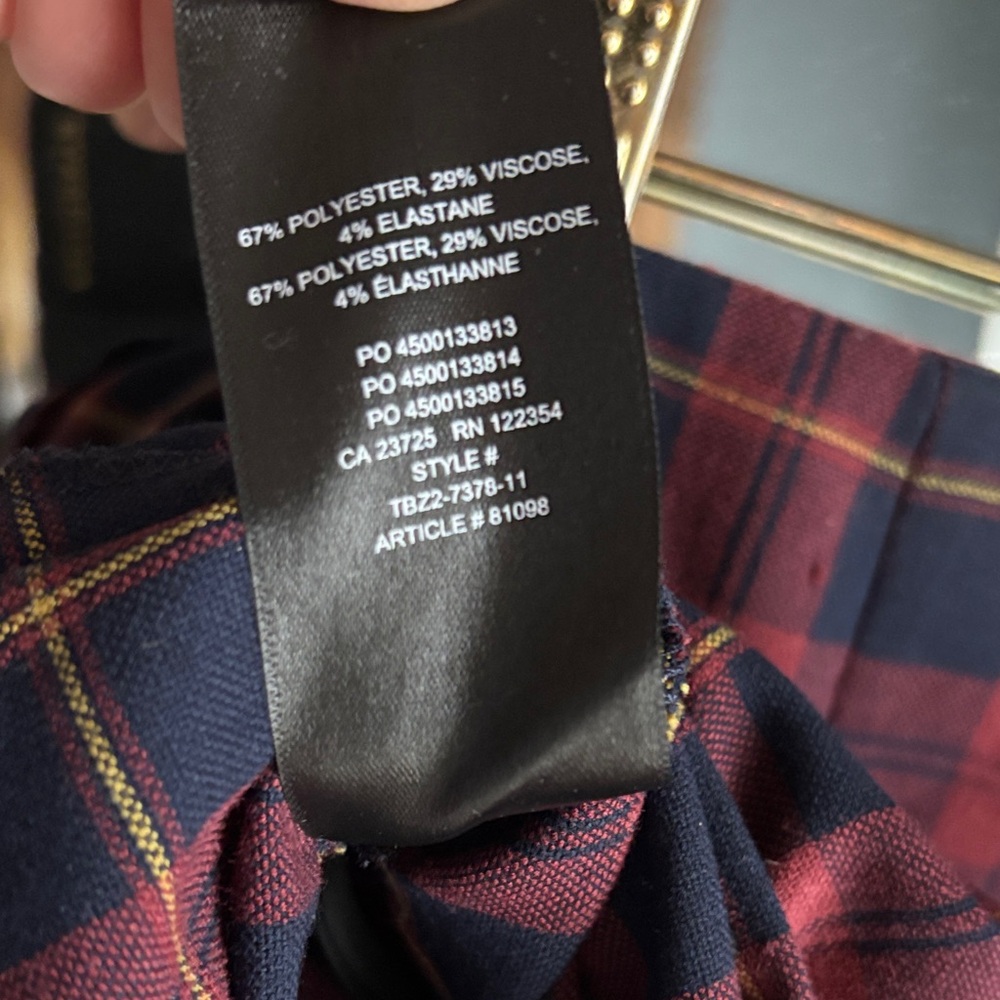 Aritzia Plaid Mini Skirt in Red and Navy - Picture 6 of 6